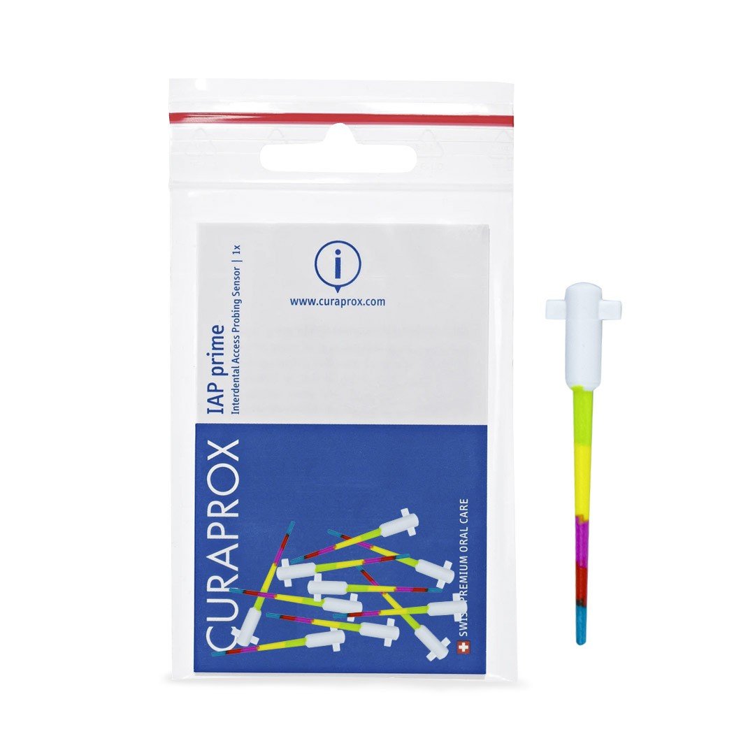 IAP Prime Sonda interdental autoclavable para medida del espacio interproximal Curaprox 12 piezas