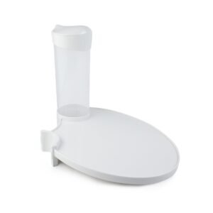 Charola con portavasos y dispensador de pañuelos con anillo para unidad