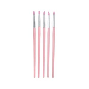 Pinceles con punta de silicon para resina con mango de plástico 5 piezas