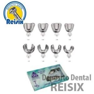 Juego de cucharillas portaimpresiones desdentado lisas para adulto 6B (298) 8 piezas