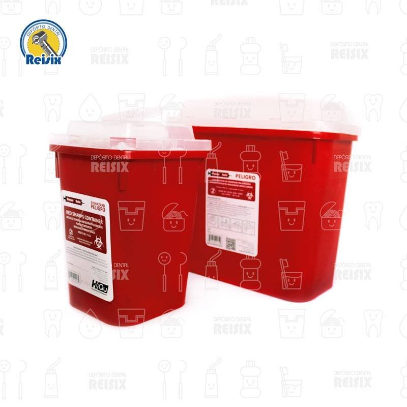 Bote Rojo Contenedor Residuos Punzo Cortantes Biopeligrosos para agujas 1.8lts - Image 2