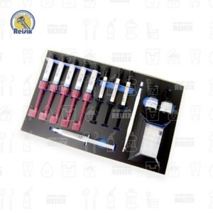 Parafil universal restorative system kit material restauración con zirconia fotopolimerizable Prime Dent 4 + 1 jeringas 4.5 grs c/u