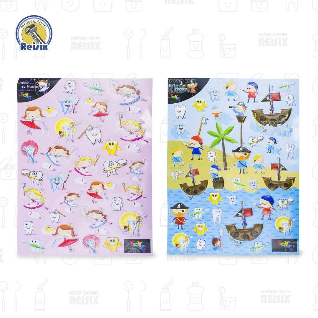 Kit de stickers odontomotivacionales de hada y pirata Toyz