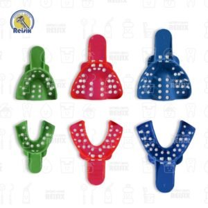 Cucharillas porta impresión perforada infantil autoclavables 6 piezas