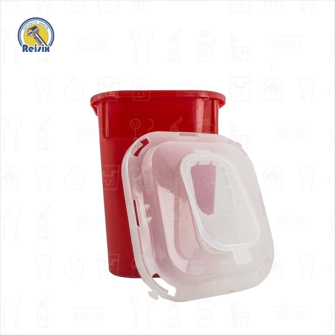 Bote rojo RPBI contenedor residuos peligrosos biológico infecciosos 1 lts - Image 2