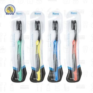 Nano con carbón activado cepillo dental con cerdas medianas Borgatta