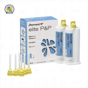 Elite P&P Light Body Silicona de adición ligera Zhermack Caja con 2 cartuchos de 50 ml + 6 cánulas mezcladoras.