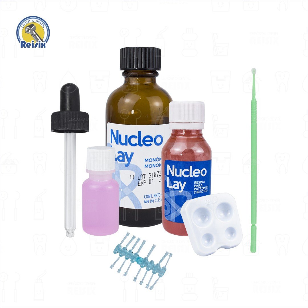 Nucleo Lay Estuche Resina autocurable para patrones directos MDC Dental 41grs,40 ml