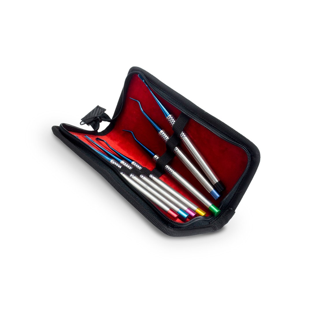 Estuche de elevadores atraumáticos codificados por colores 7 piezas