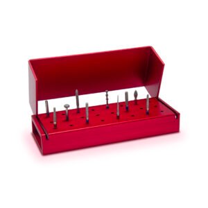 Kit de fresas para Prótesis con fresero metálico vino SS WHITE 10 fresas