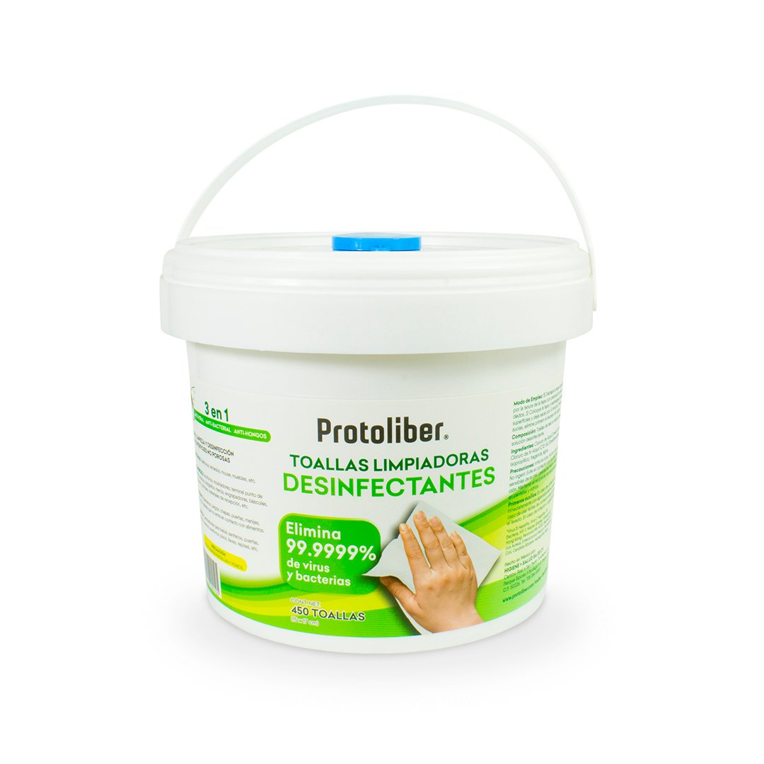 Protoliber toallas desinfectantes dispensador con 450 pzas.