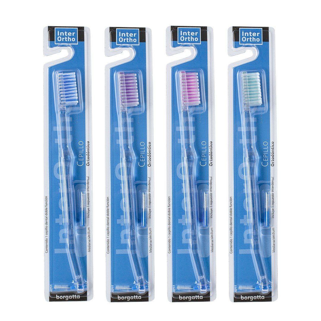 Inter Ortho Cepillo Dental Ortodóntico con Cerda Media Borgatta Caja con 12 piezas - Image 2