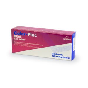 Color-plac dual tableta reveladora de placa dentobacteriana Alpident con sabor caja con 100 pzas